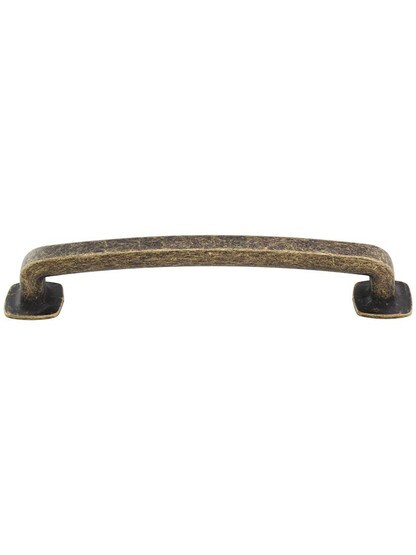 Belcastel Flat-Bottom Pull - 5 inch Center-to-Center in Distressed Antique Brass.